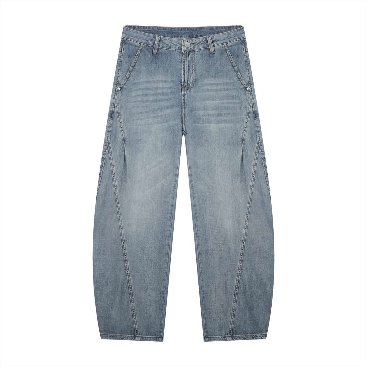 Men's Vintage Wash Barrel Leg Jeans