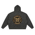 Unisex Leopard Print Waffle Full Zip Hoodie