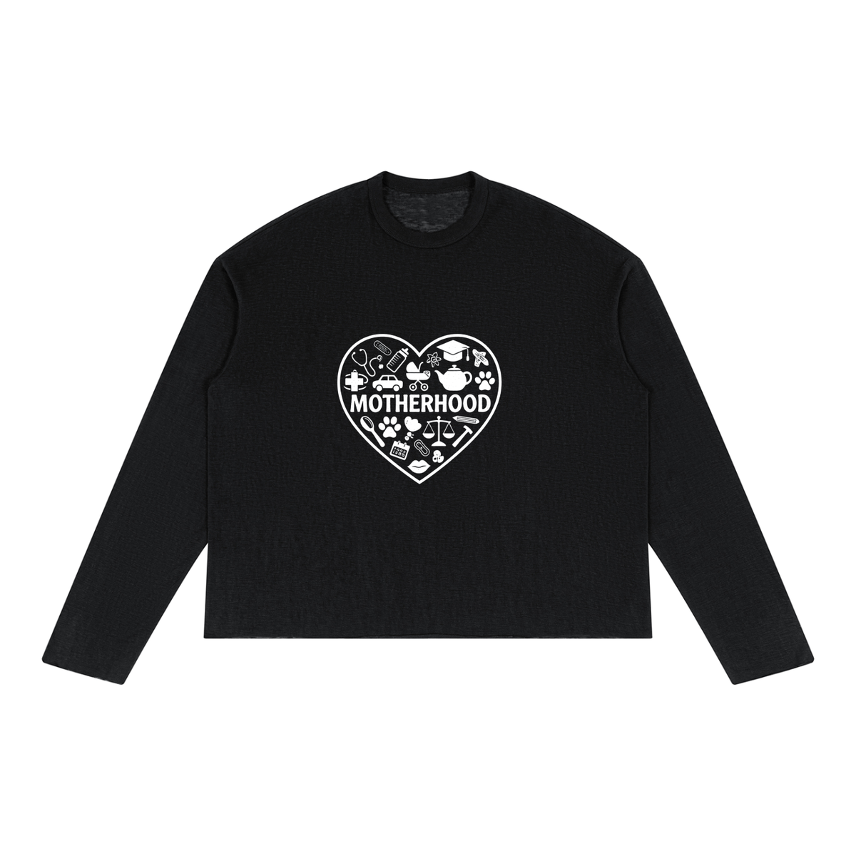 Unisex Raw Edge Long Sleeve T-Shirt